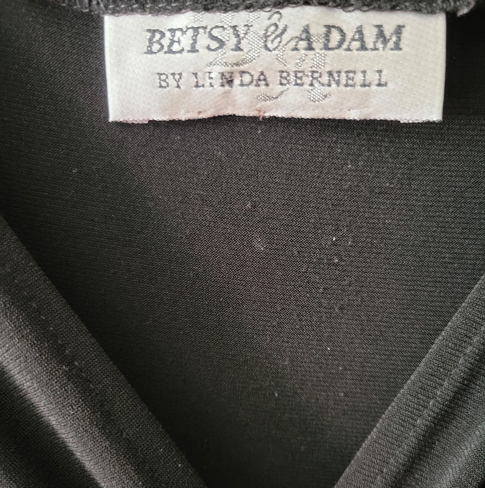 Betsy & adam black event dress medium shirt dinner wedding guest dress - Picture 3 of 3